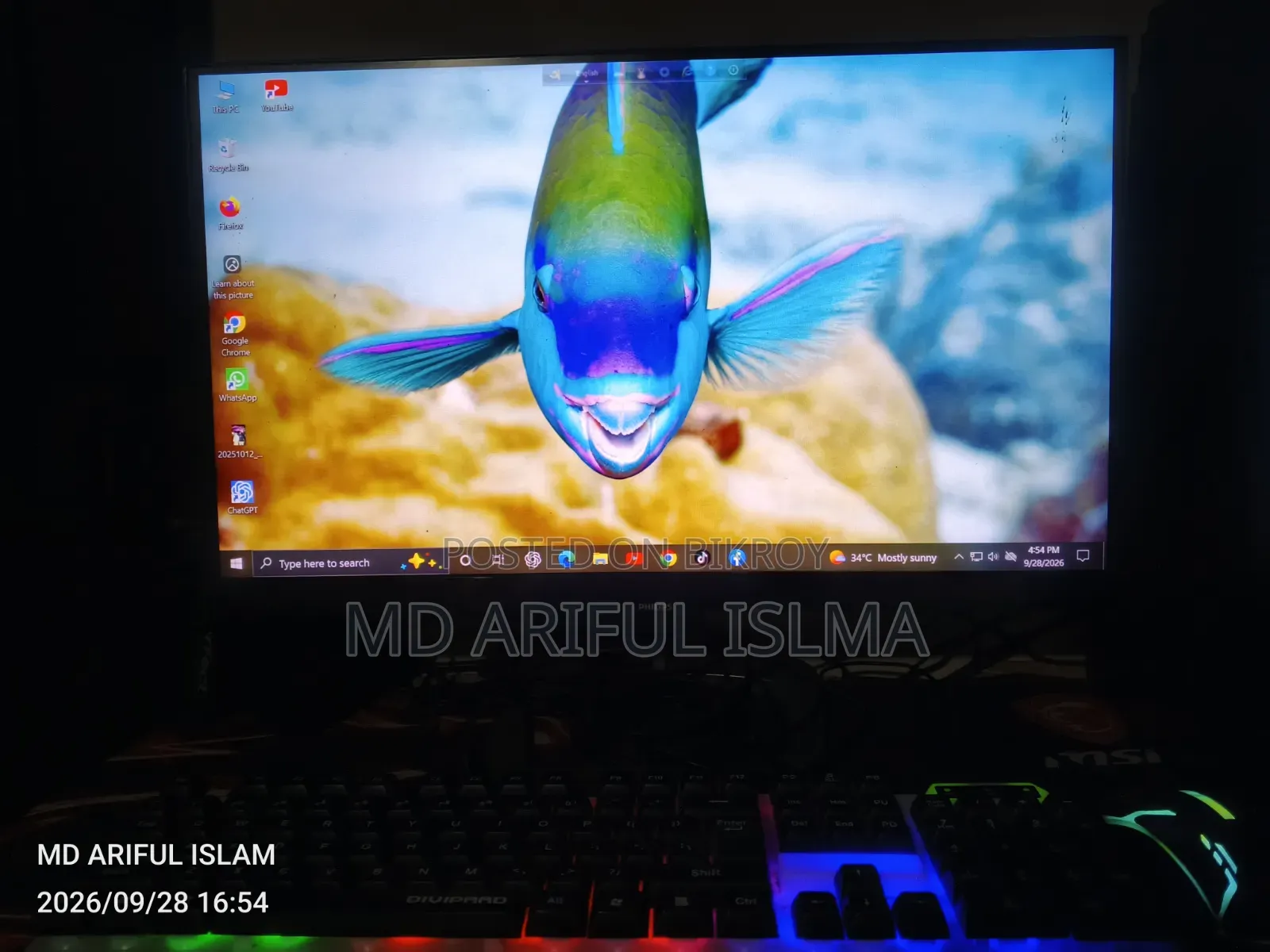 Desktop Computer 4GB Intel Core i3 SSD 128GB