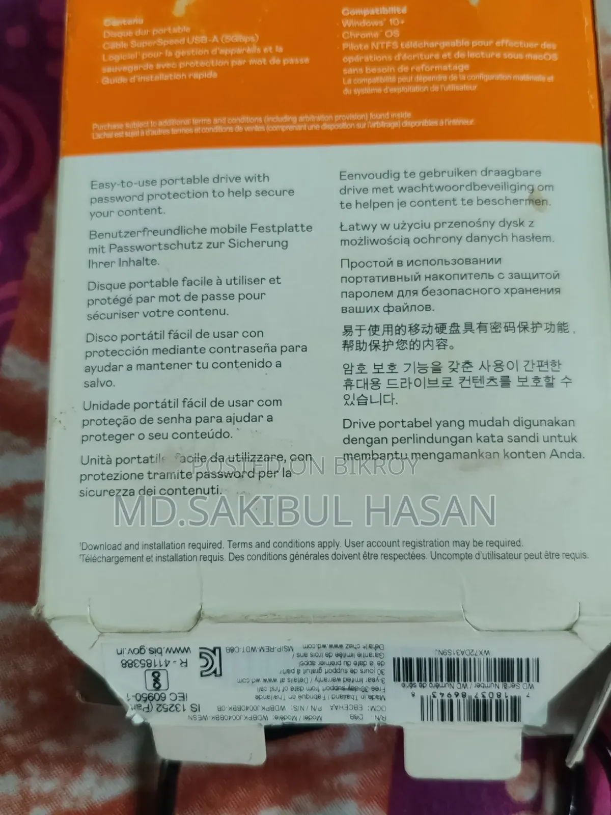 4TB Black My Passport Portable Estern Digital HDD