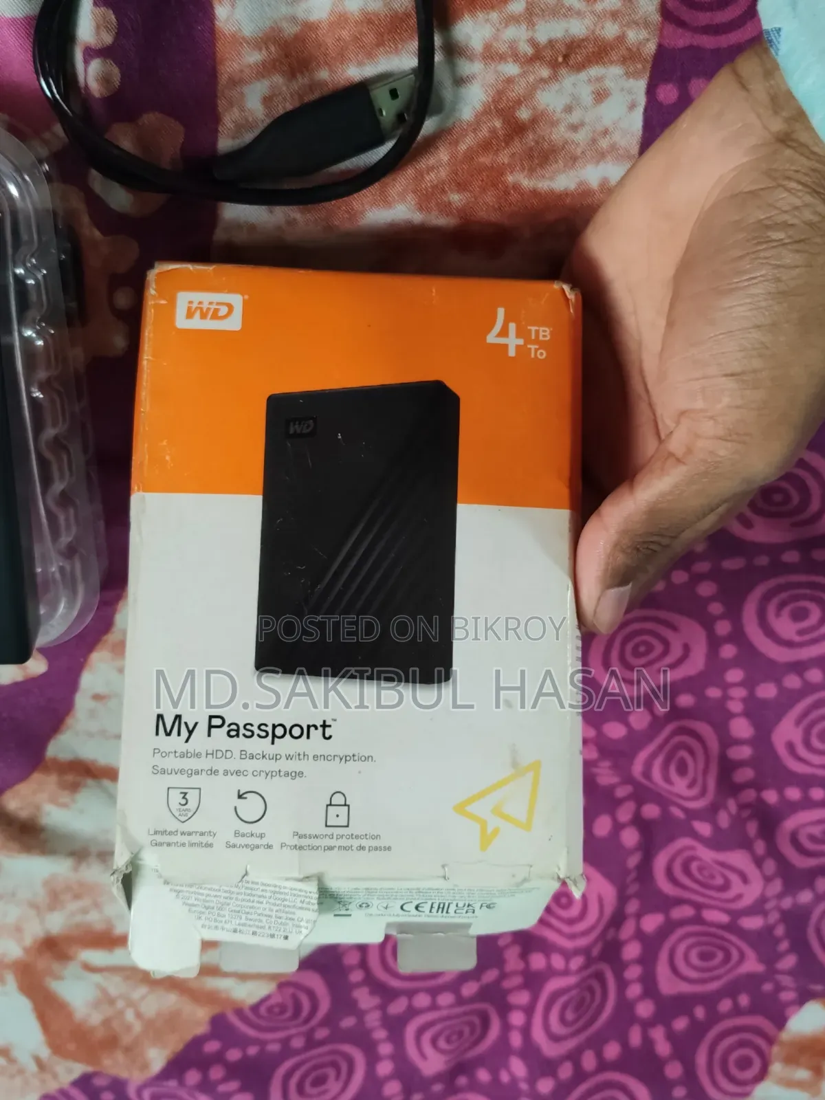 4TB Black My Passport Portable Estern Digital HDD