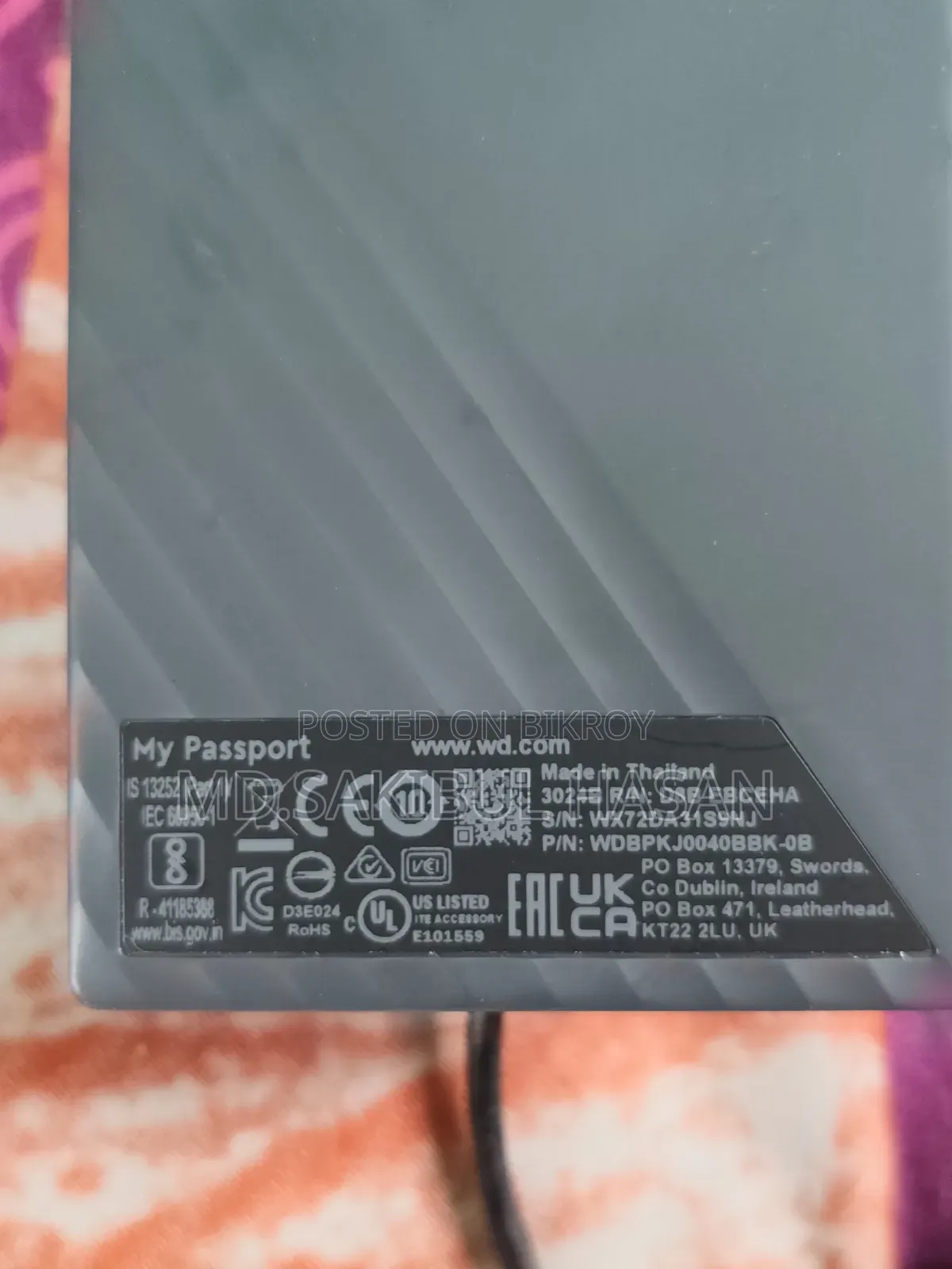 4TB Black My Passport Portable Estern Digital HDD