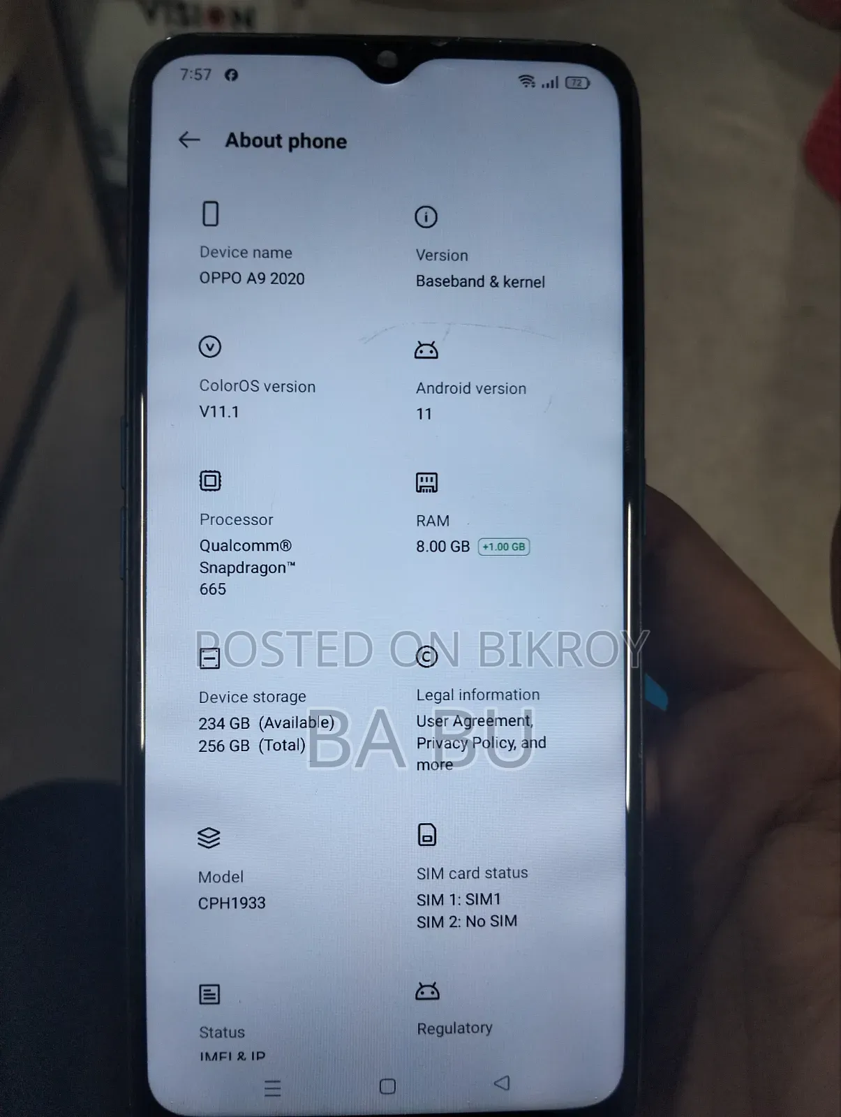 ওপ্পো এ৯ ১২৮ জিবি ব্লু