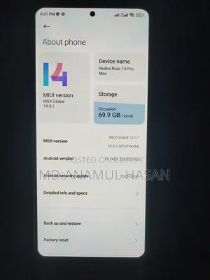 শাওমি রেডমি নোট ১০ প্রো ম্যাক্স ১২৮ জিবি গোল্ড