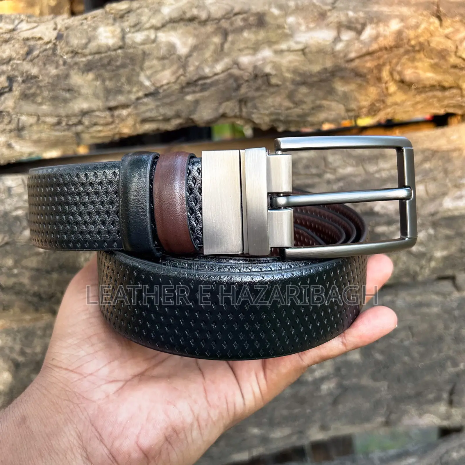 Best Dot Embossed Reversible Leather Belt