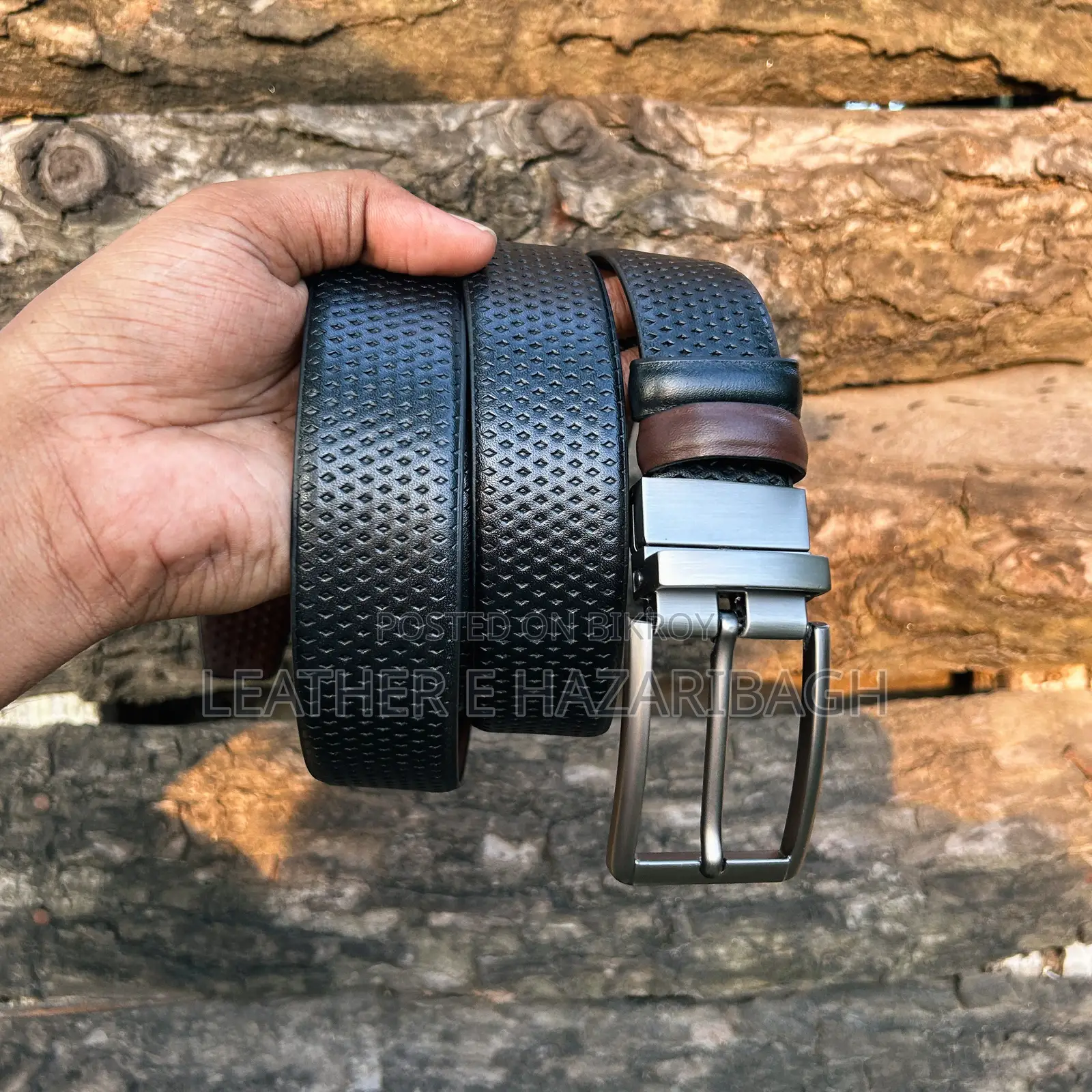 Best Dot Embossed Reversible Leather Belt