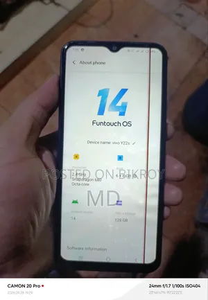 ভিভো ওয়াই২২এস ১২৮ জিবি ব্ল্যাক