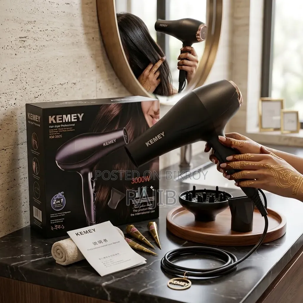 Kemey 2 in 1 Hair Dryer KM 5805-3000 W