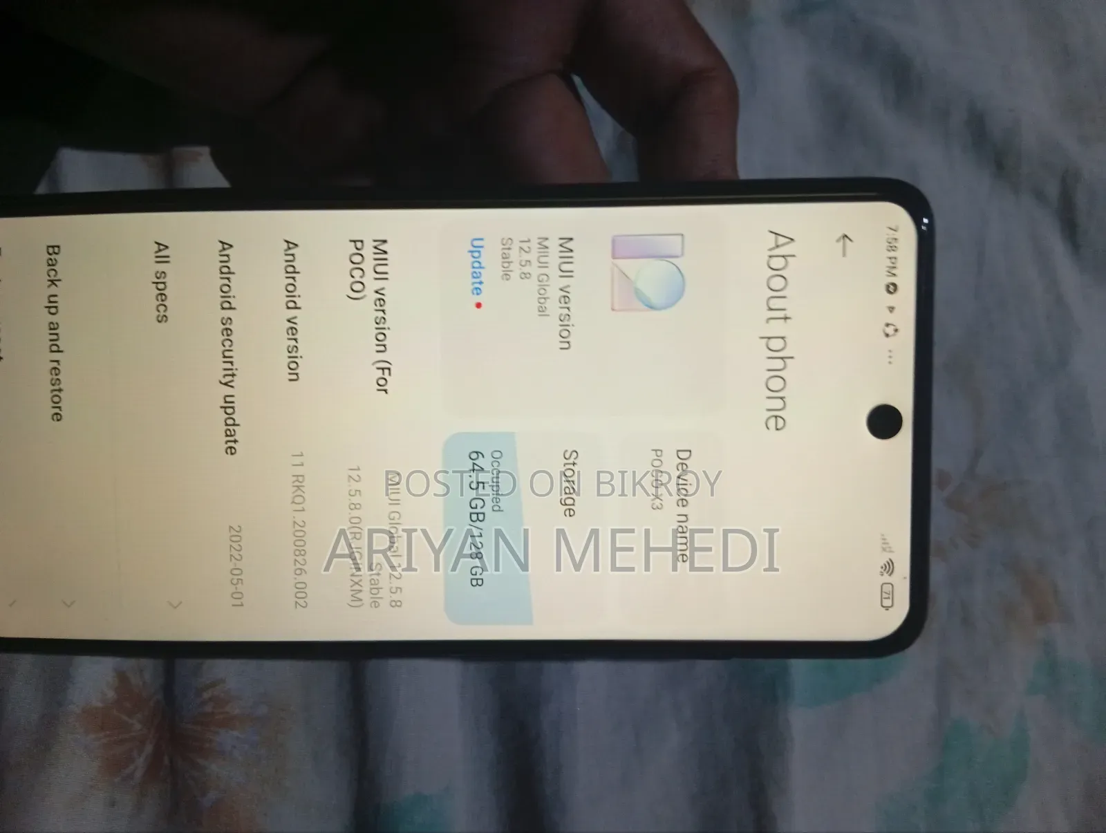 Xiaomi Poco X3 128 GB Blue