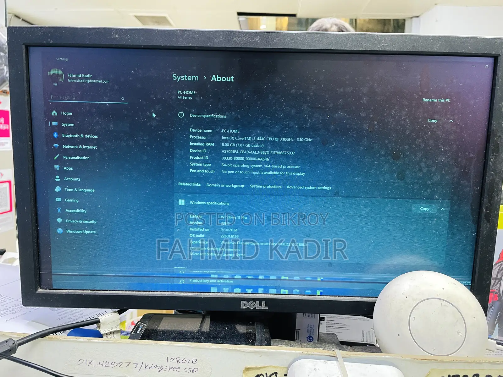 Desktop Computer Asus 8GB Intel Core i5 SSD 256GB