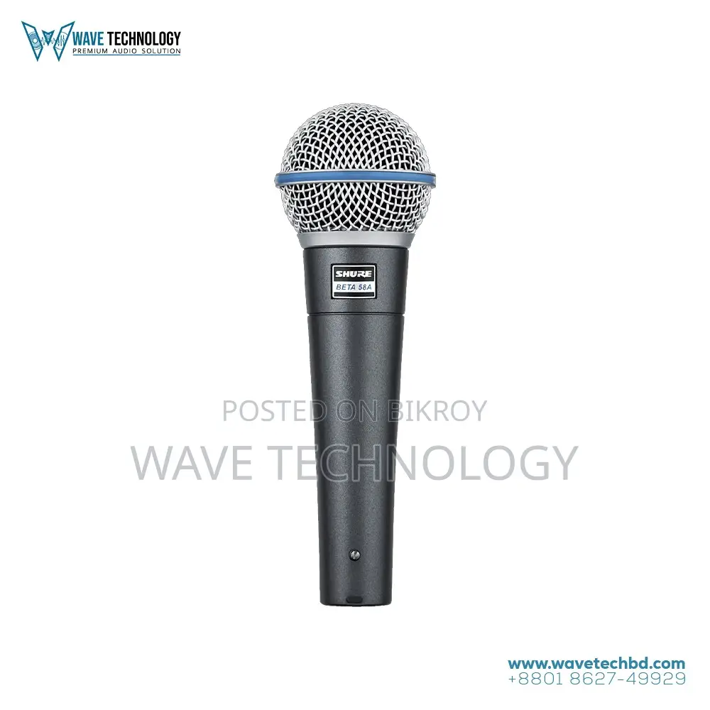 Shure Beta 58A premium supercardioid dynamic vocal microphone
