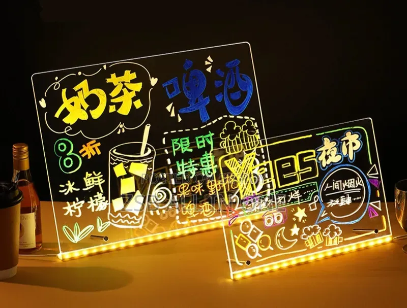 DIY Acrylic Luminescent Lamp – LED Message Note Board With Pen