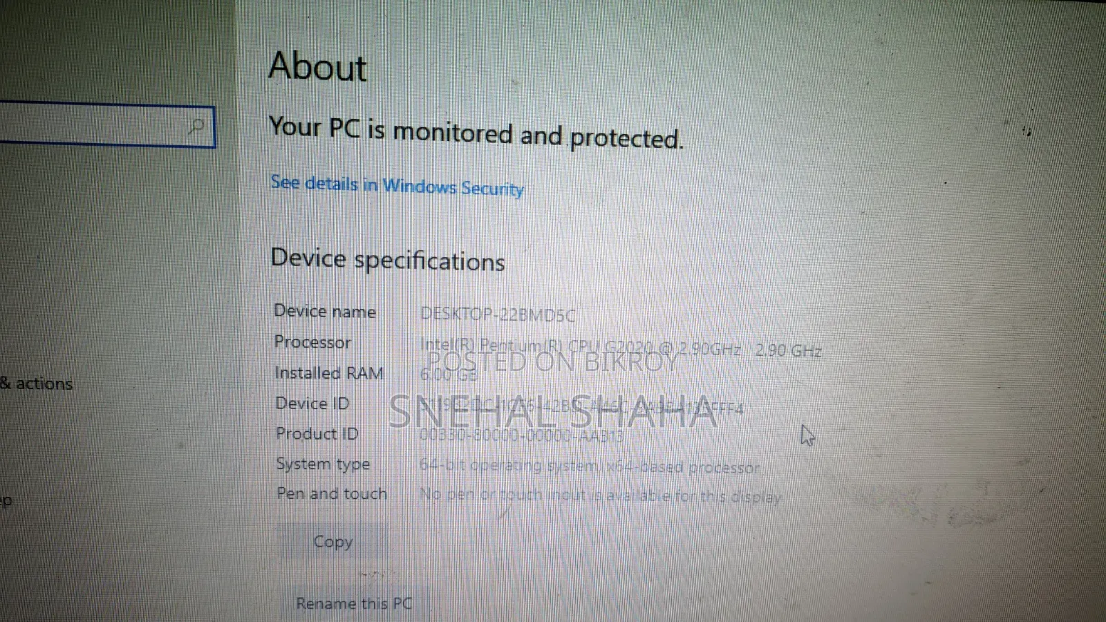 Desktop Computer 6GB Intel Pentium HDD+SSD 500GB