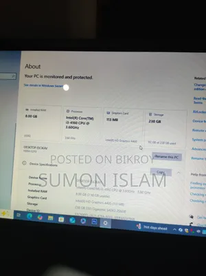 Desktop Computer Gigabyte GB-BACE-3150 8GB Intel Core i3 HDD 256GB