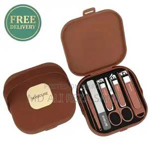 Premium 7-in-1 Manicure Pedicure Grooming Kit - Leatherette Box