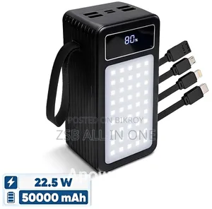 PZX V89s 50000mAh Power Bank With 22.5W PD LED Camping Light