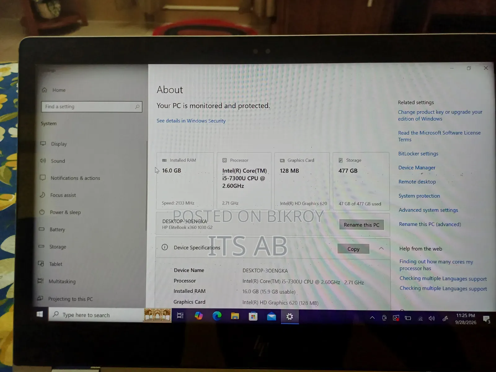 Laptop HP EliteBook x360 1030 G2 8GB Intel Core i5 SSD 512GB