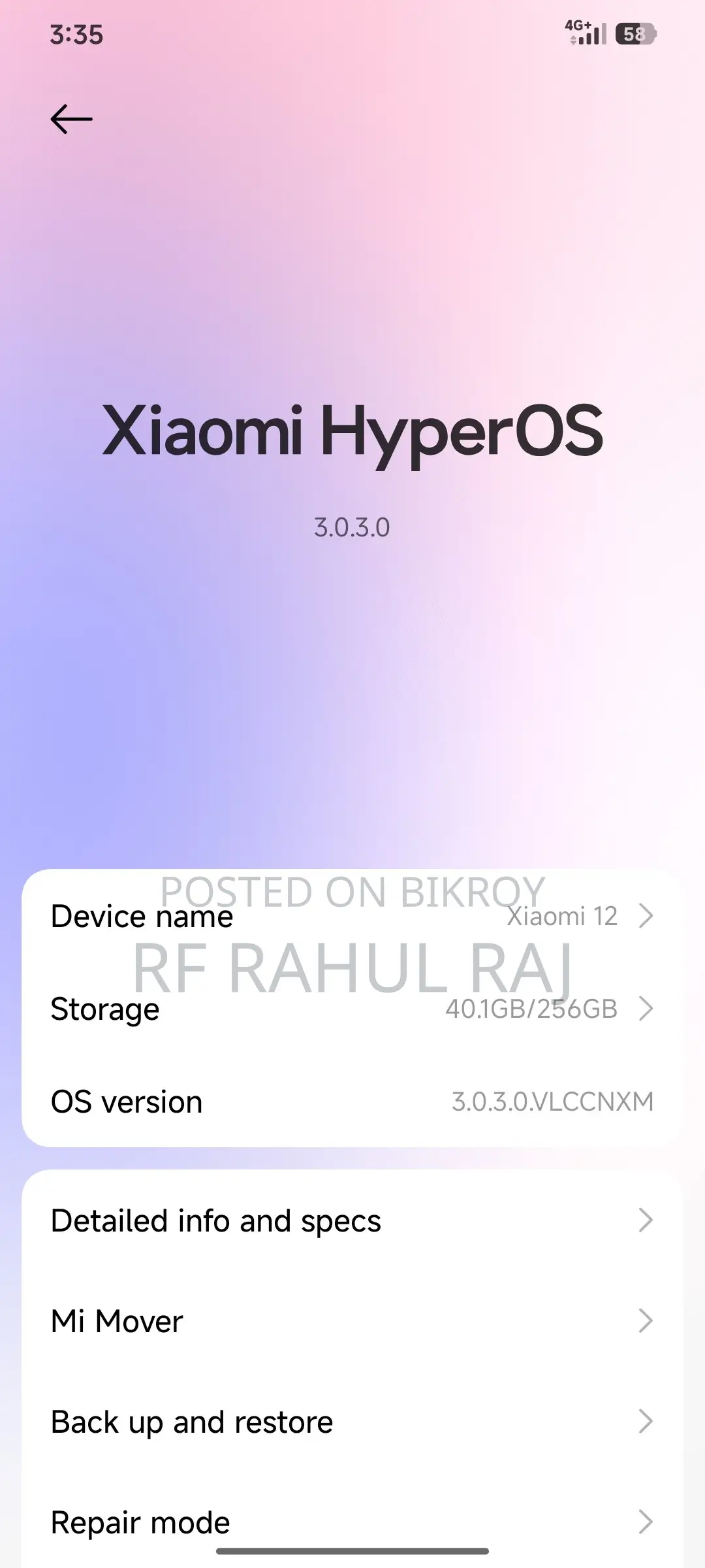 Xiaomi 12 256 GB Pink
