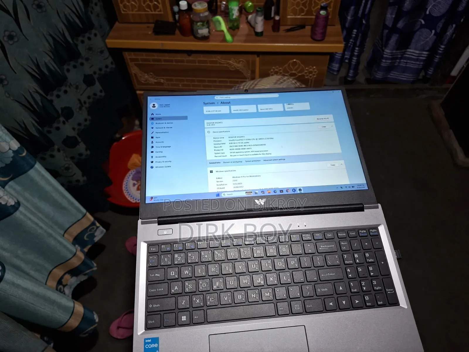 Laptop 8GB Intel Core i3 SSD 512GB