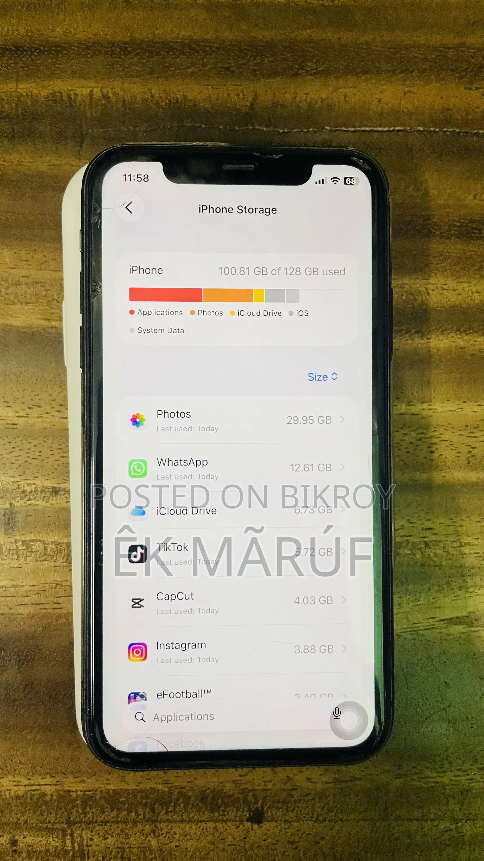 অ্যাপল আইফোন ১১ ১২৮ জিবি কালো