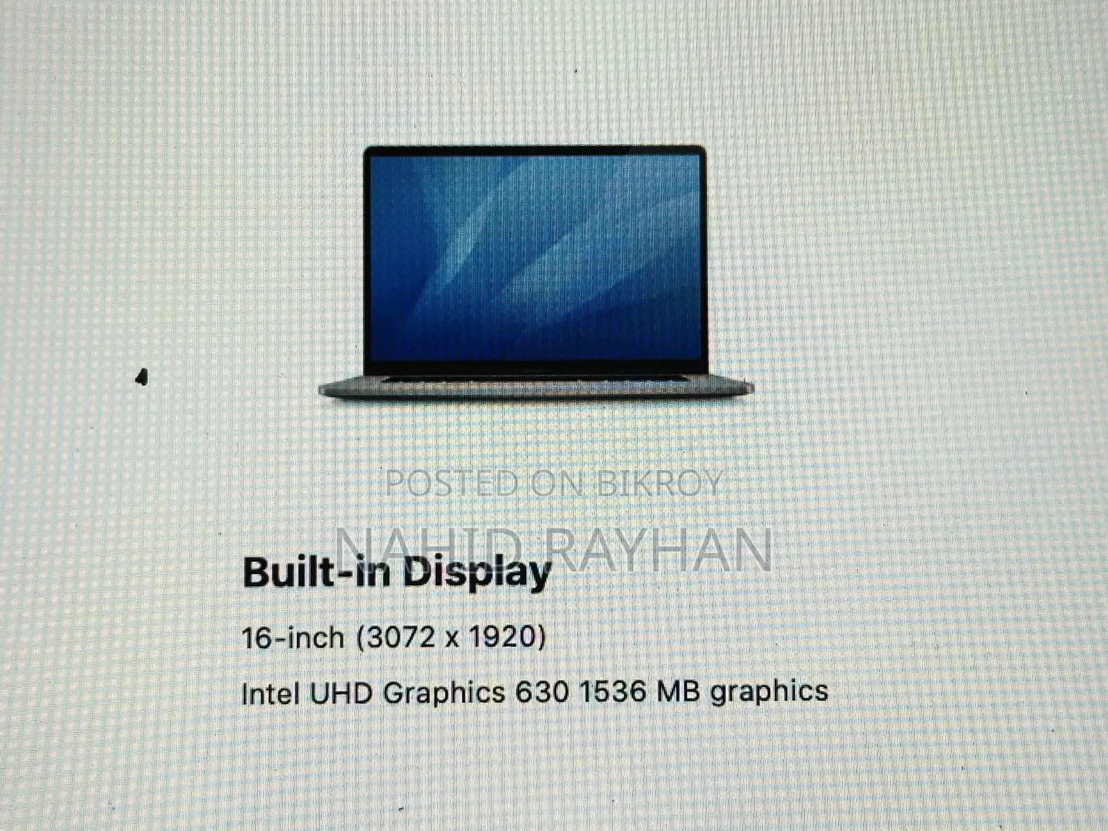 Laptop Apple MacBook Pro 2019 32GB Intel Core i7 SSD 512GB