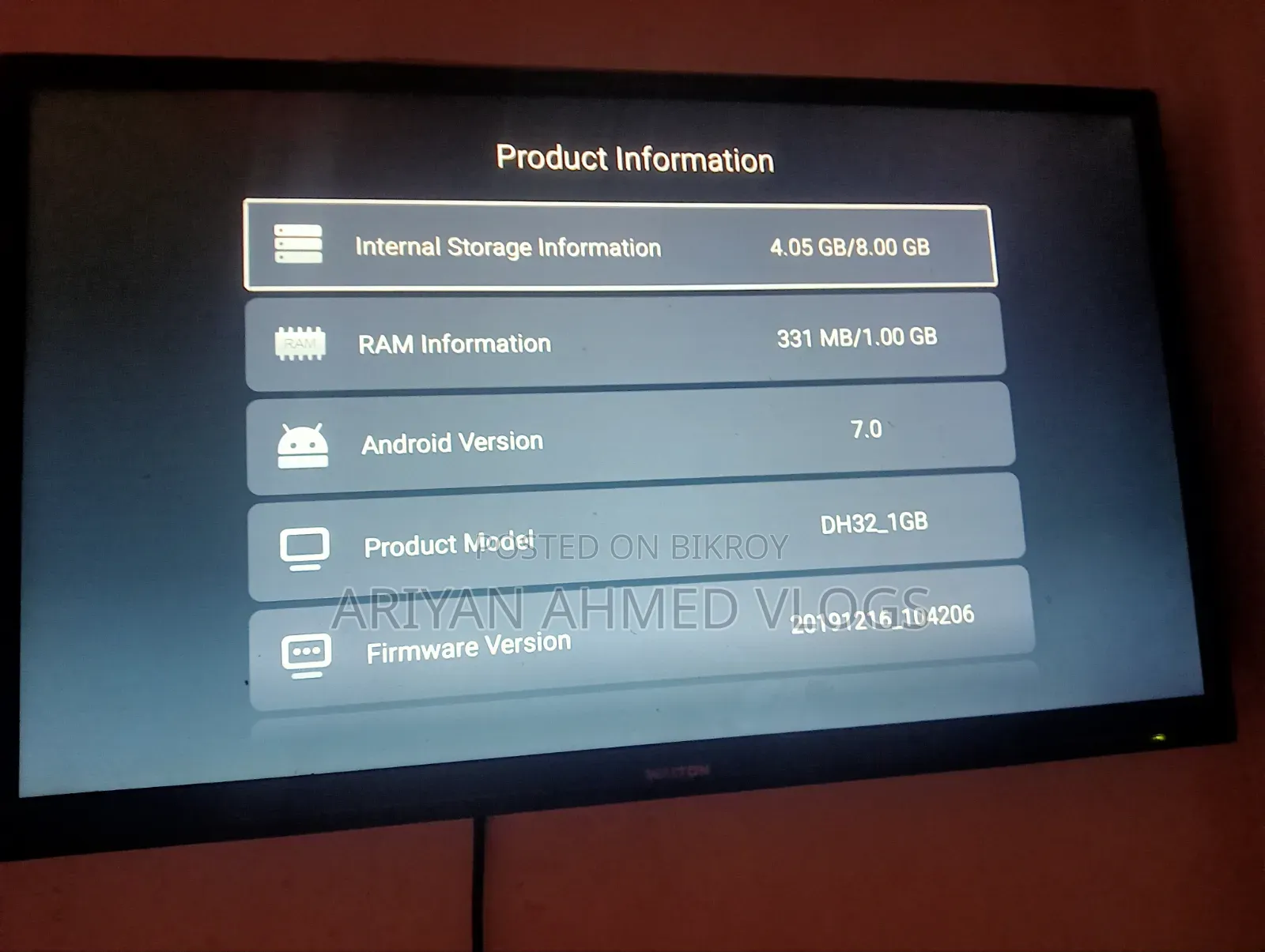 Walton Android TV for sale version 7 full fresh