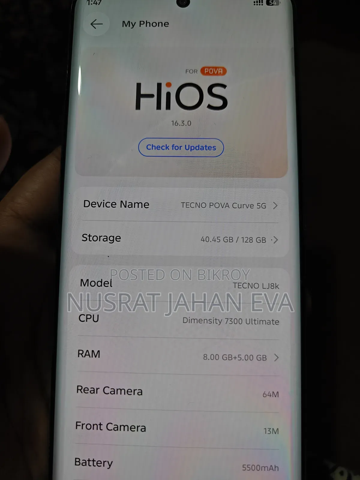 Tecno Pova Curve 256 GB Silver