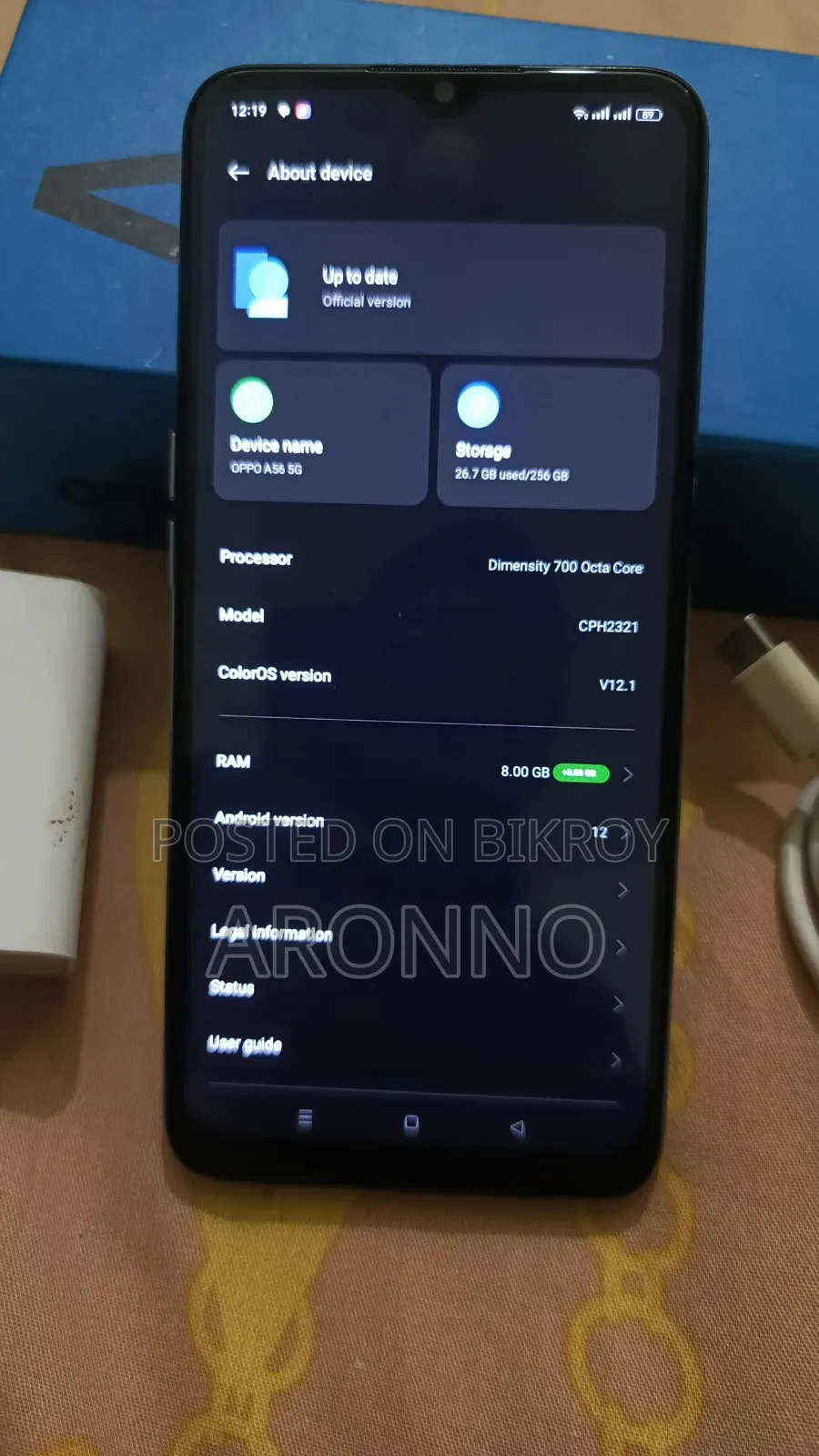 New Oppo A56 5G 256 GB Blue