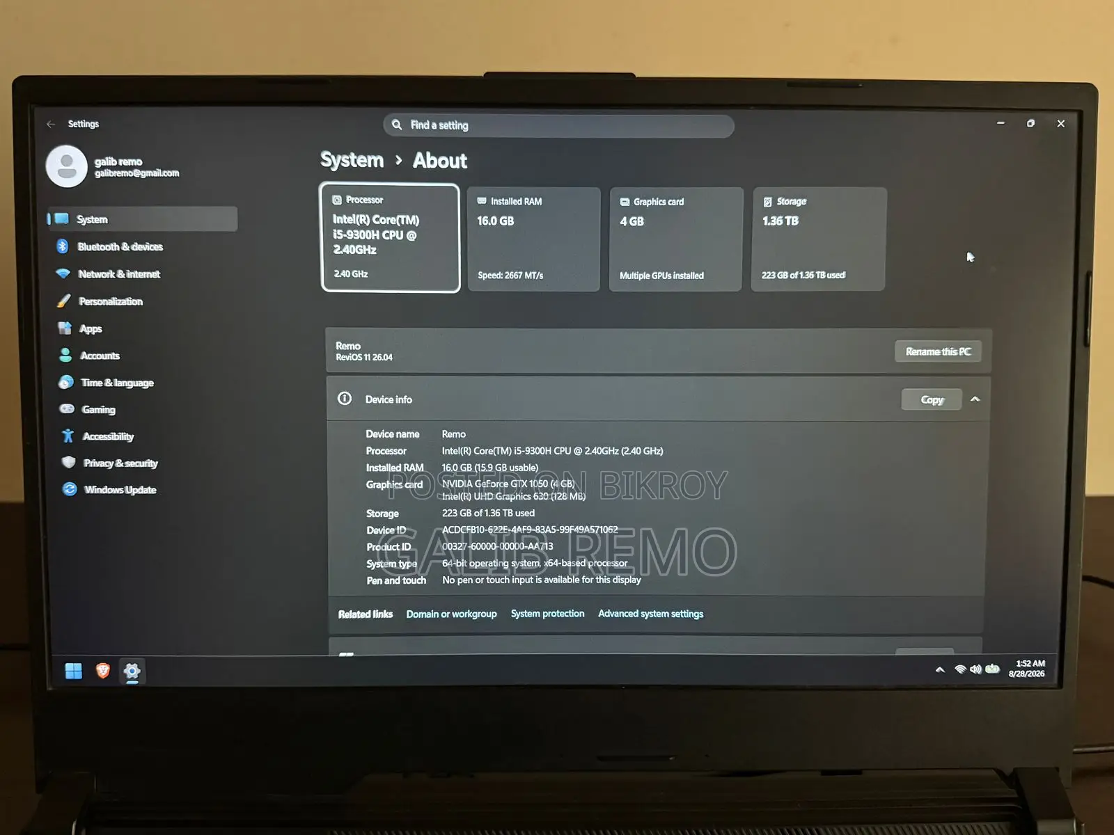 Laptop Asus 16GB Intel Core i5 HDD+SSD 1.5T