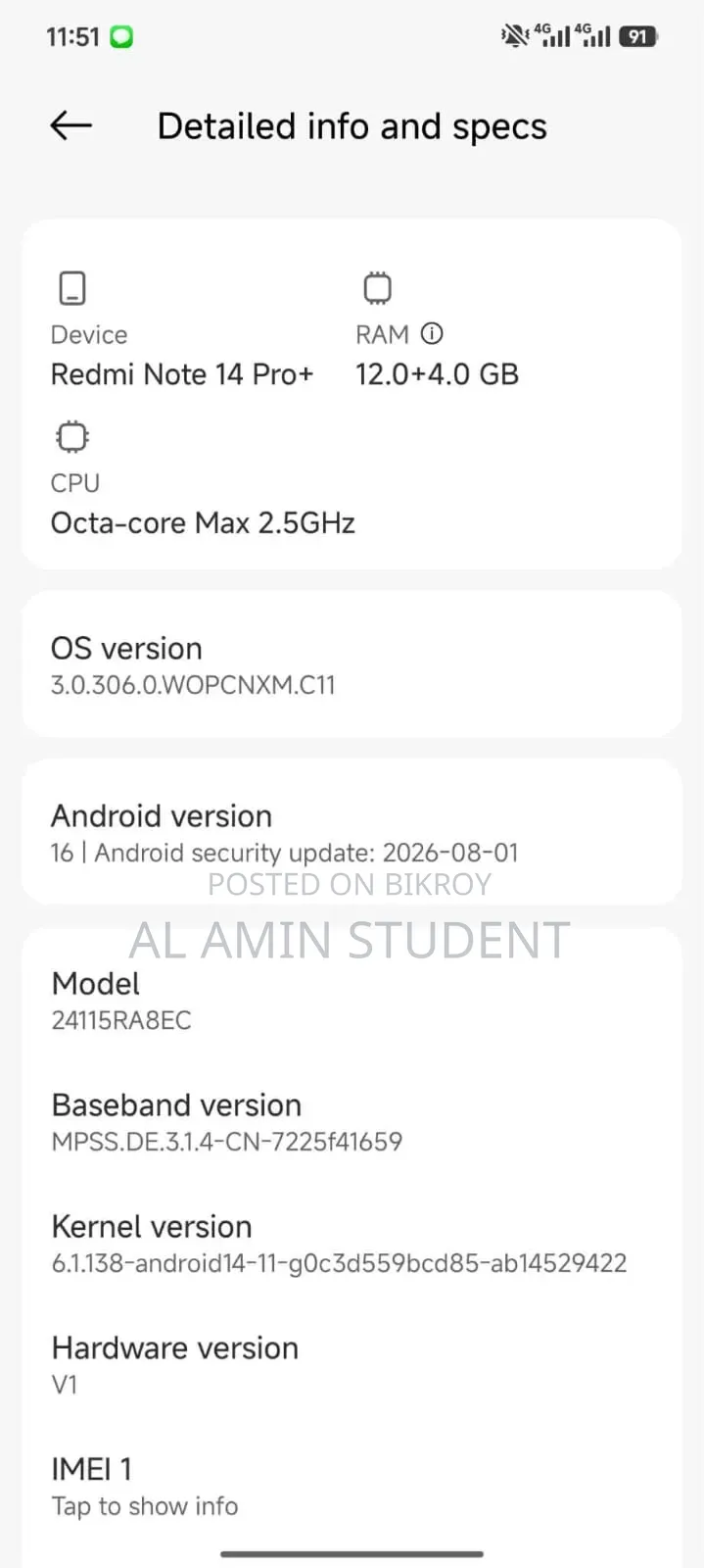 Xiaomi Redmi Note 14 Pro+ 256 GB Black