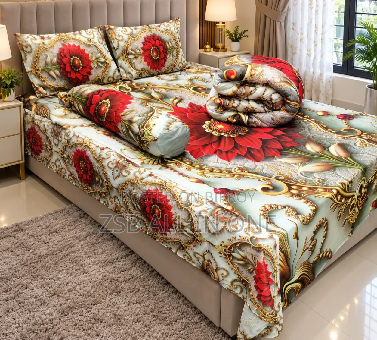 3D Design Premium 5 Pieces Comforter Set.