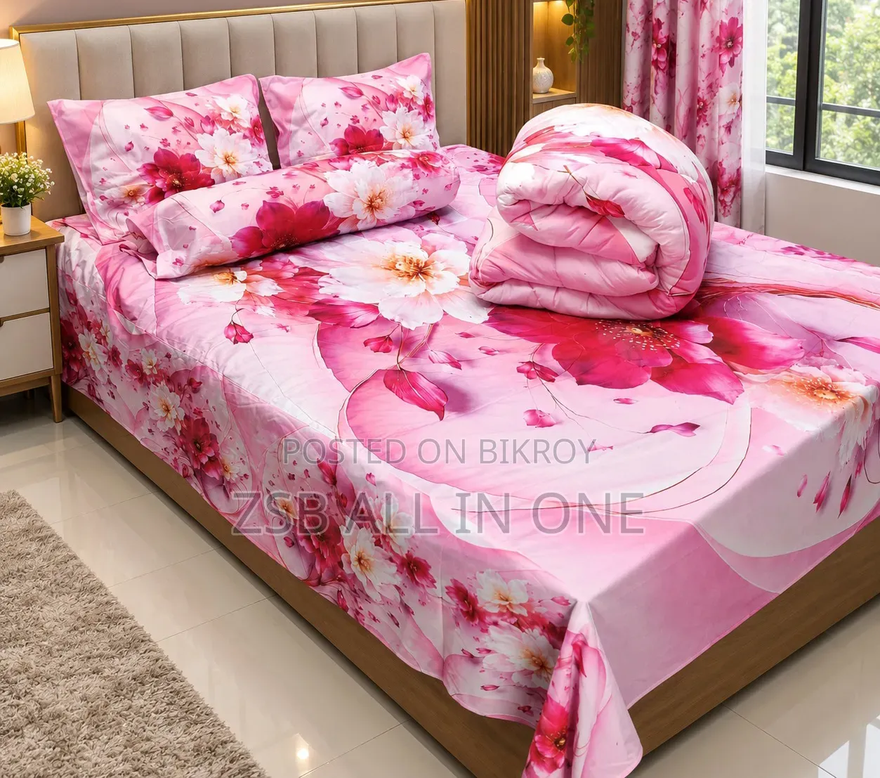 3D Design Premium 5 Pieces Comforter Set.