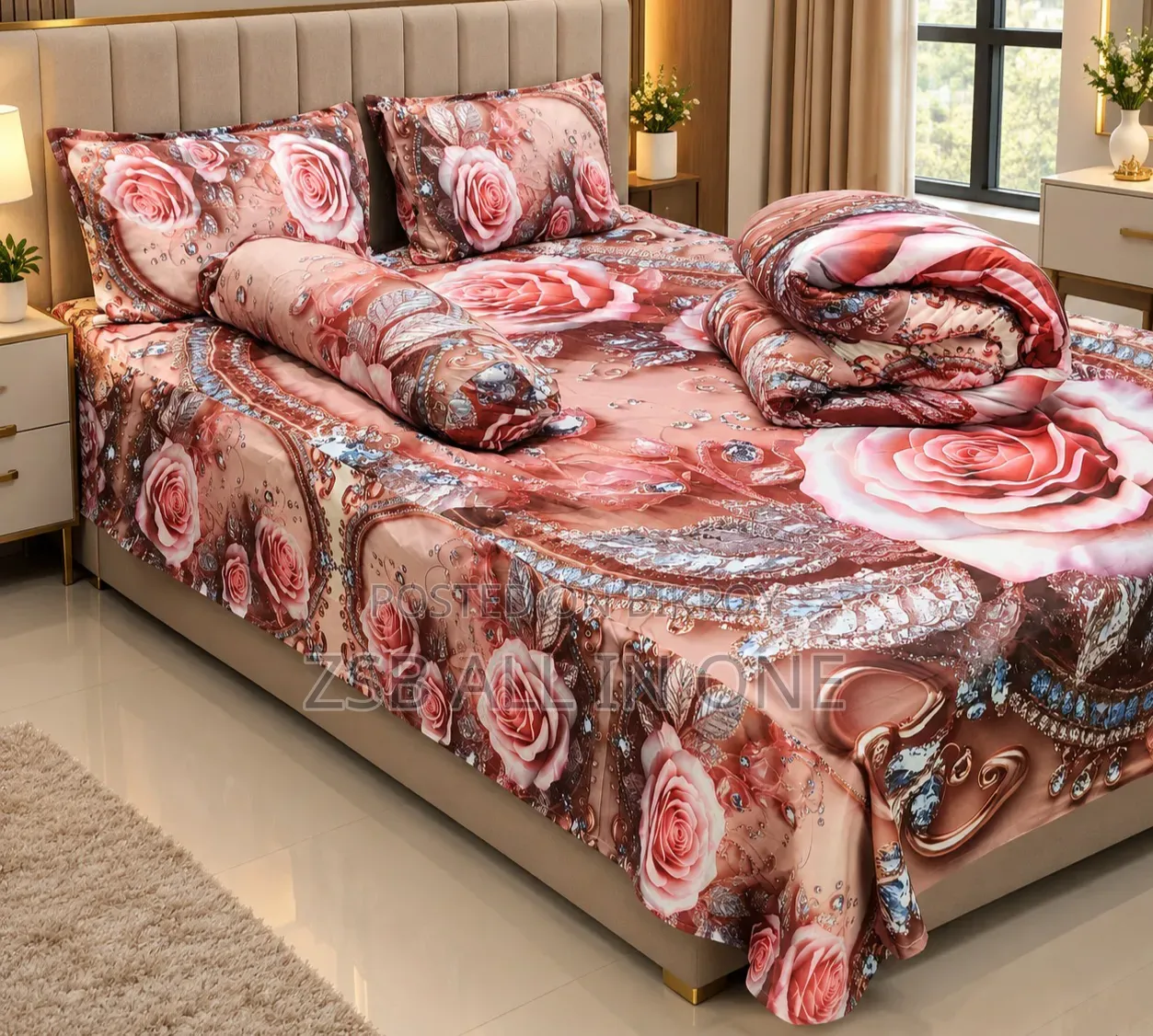 3D Design Premium 5 Pieces Comforter Set.