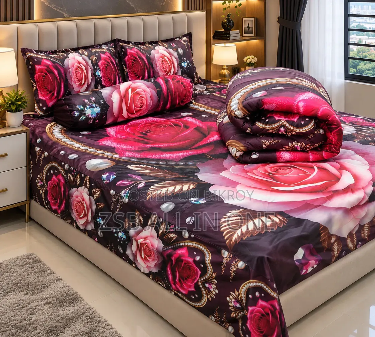 3D Design Premium 5 Pieces Comforter Set.