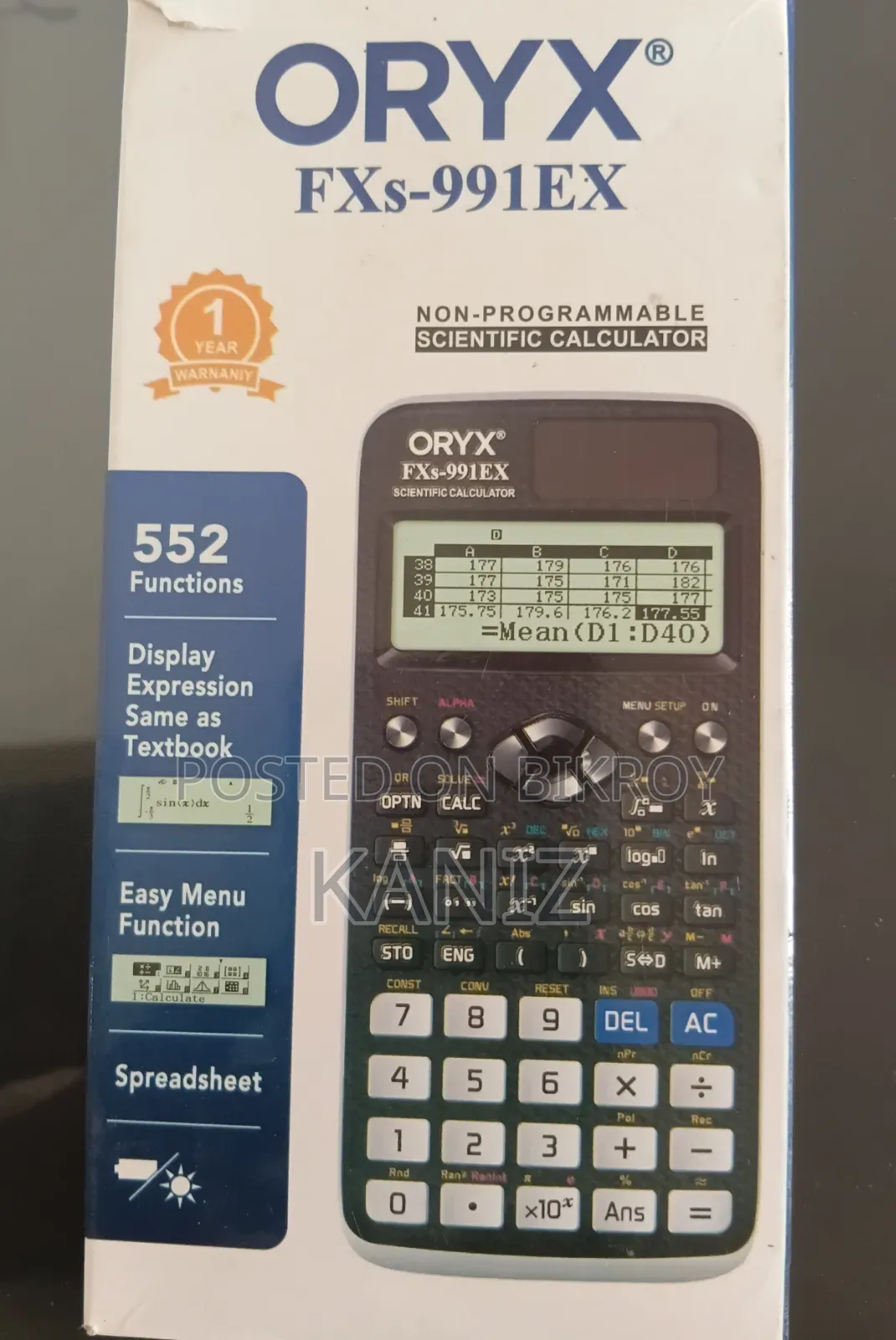 ORYX FXs-991EX সায়েন্টিফিক ক্যালকুলেটর