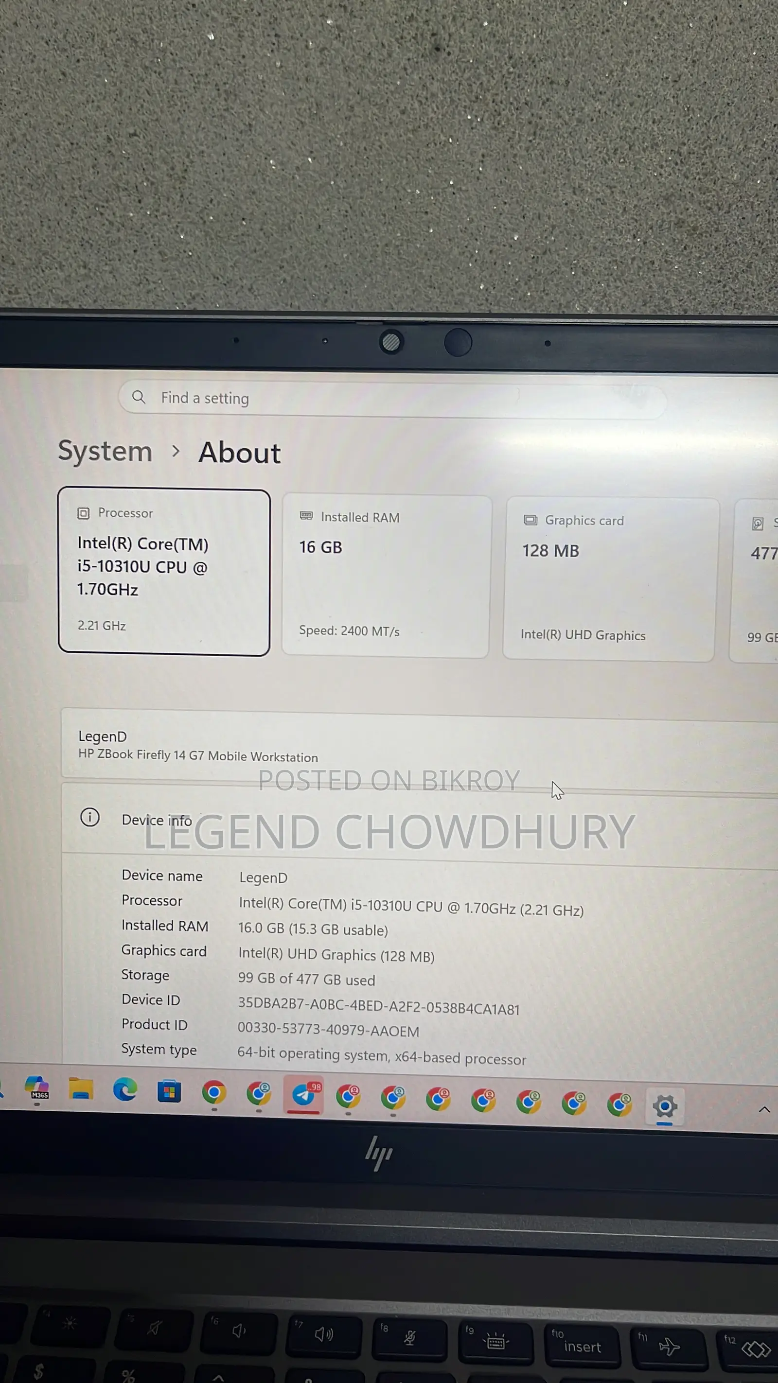 Laptop HP 16GB Intel Core i5 SSD 512GB