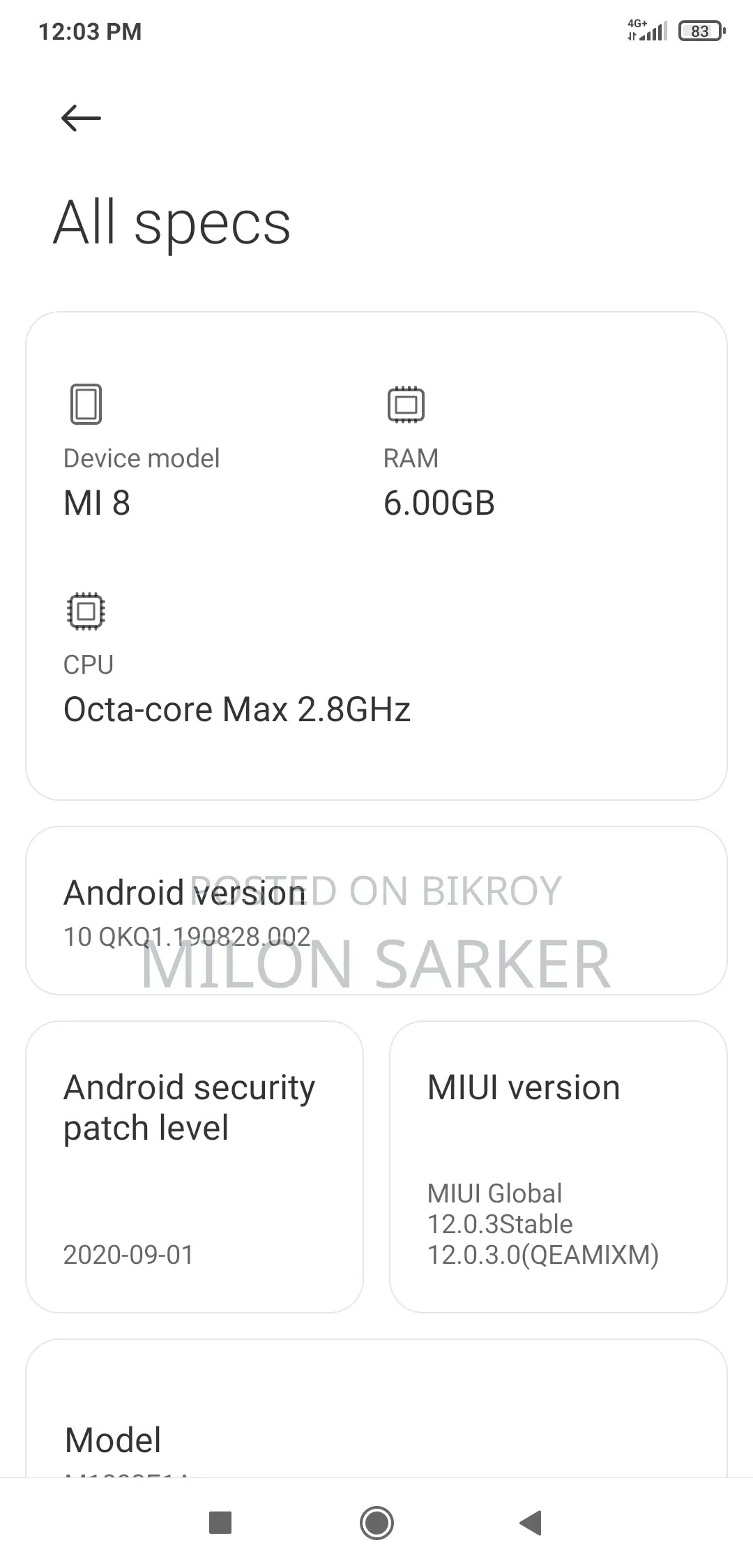 Xiaomi Mi 8 128 GB Black