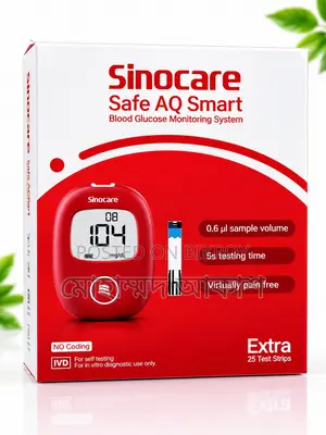 Sinocare Safe AQ Smart Digital Glucometer – 25 Test Strips