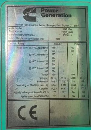 825 KVA Fuel Generator