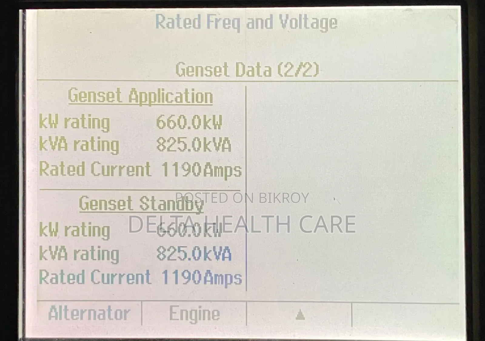 825 KVA Fuel Generator