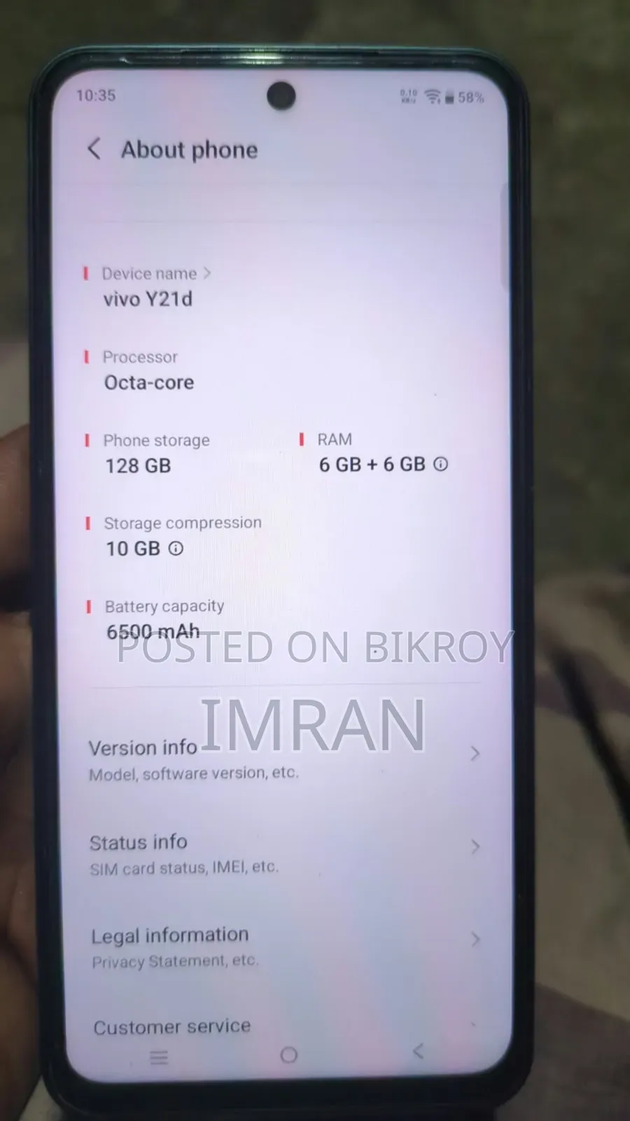 Vivo Y21d 128 GB