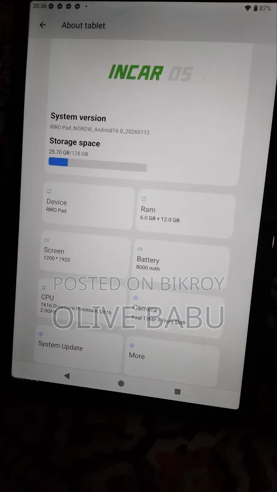 নতুন ট্যাবলেট ১২৮ জিবি গ্রে
