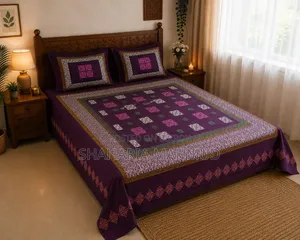 ব্লক প্রিন্টের বিছানা চাদর।