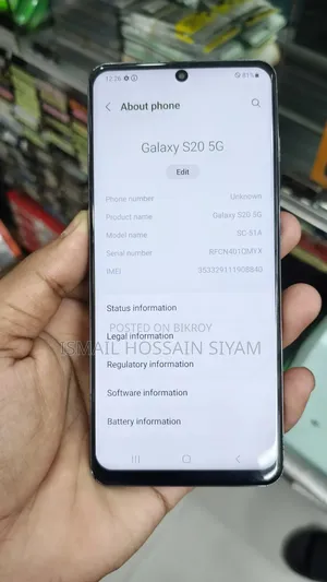 Samsung Galaxy S20 5G Uw 128 GB Gray