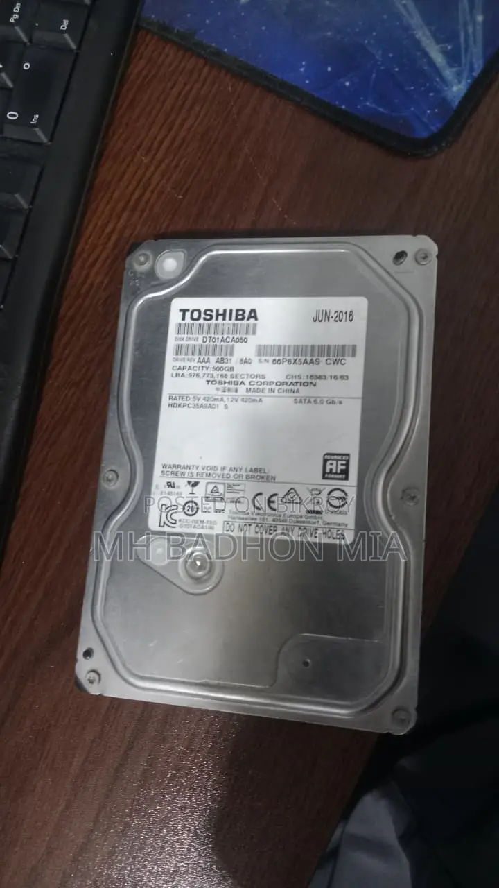 Toshiba 500GB Desktop Hard Disk (HDD) for Sale
