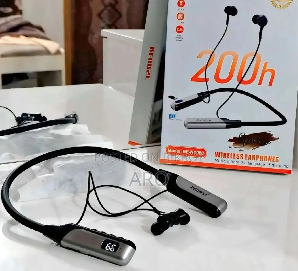 Recrsi Wireless Neckband Bluetooth Earphone RE-NY060 Charge Backup