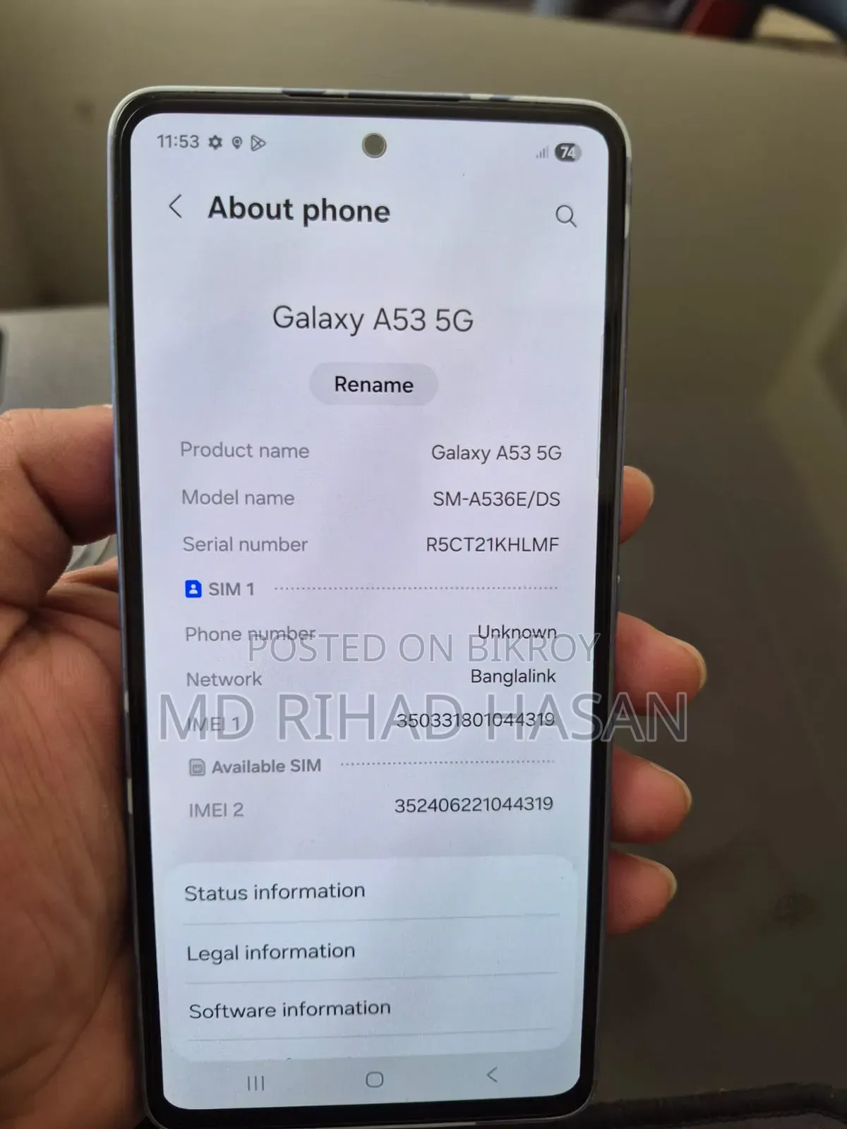 Samsung Galaxy A53 5G 128 GB Blue
