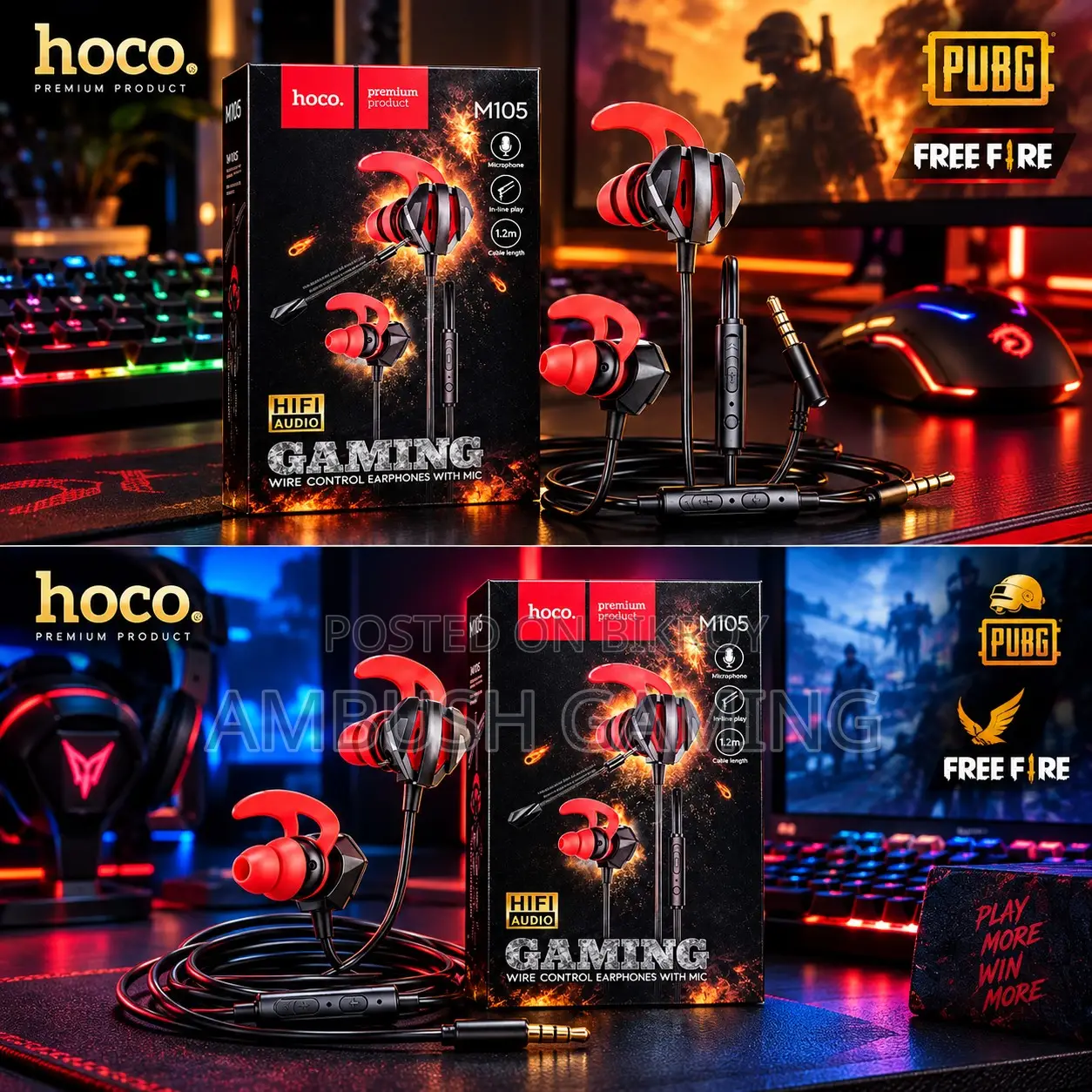 Hoco M105 Gaming Wired Earphones With Microphone in-Ear Gaming Headset