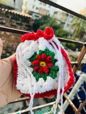 Hand Made Crochet Mini Pouch Bag