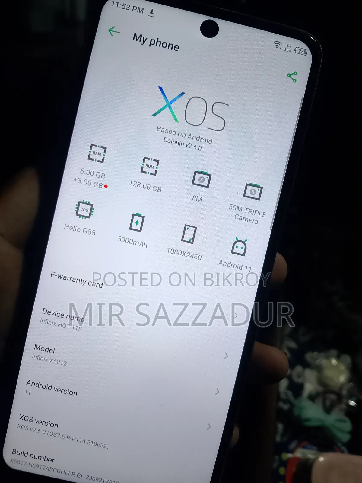 Infinix Hot 11s 128 GB Blue