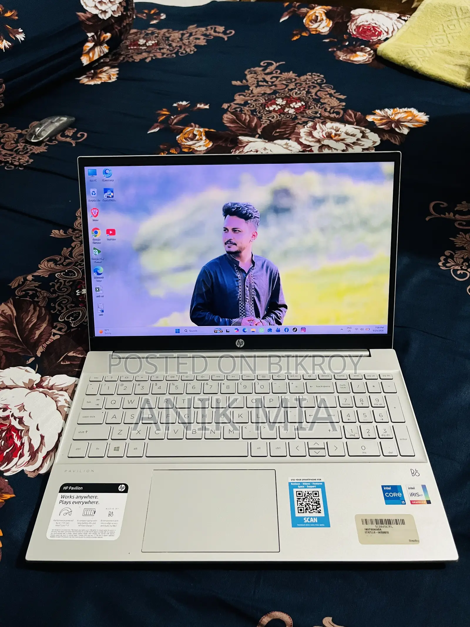 ল্যাপটপ এইচপি ১৫ ৮জিবি ইন্টেল কোর আই৫ এইচসিসি+এসএসডি ২৫৬জিবি