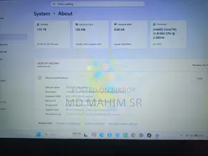 ল্যাপটপ ৮জিবি ইন্টেল কোর আই৩ এইচবিবি+এসএসডি ১টি